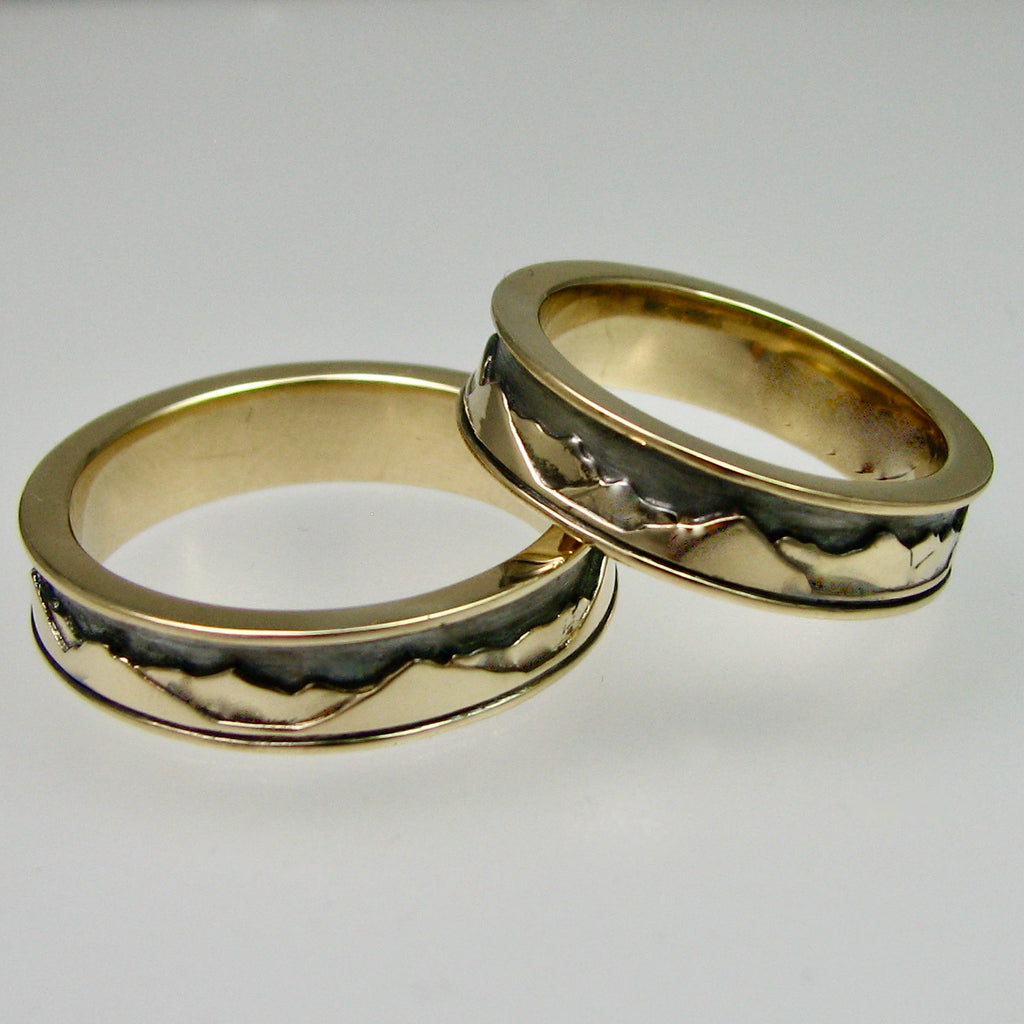 Mountain Ring Wedding Set